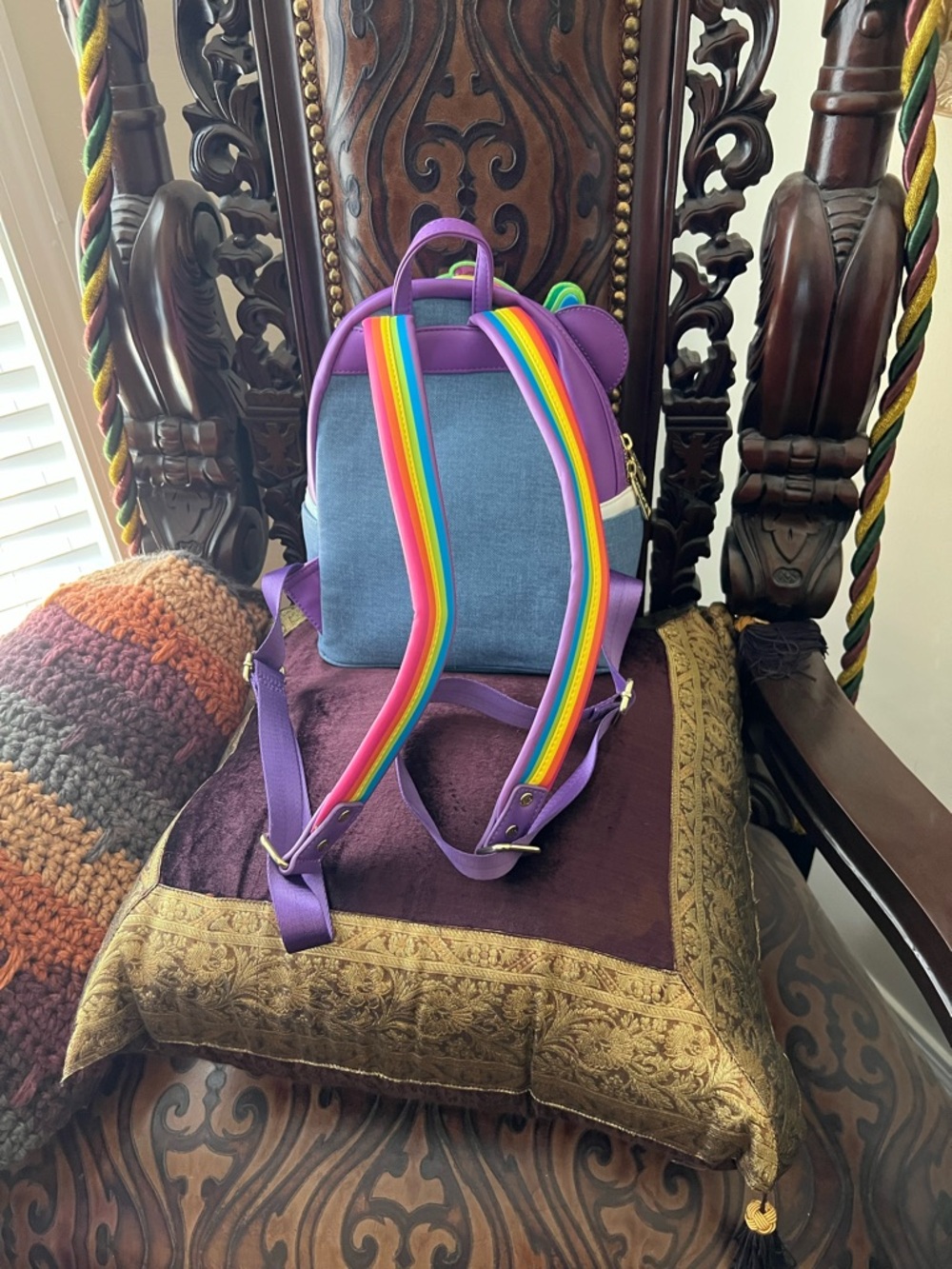 Lisa Frank Purple Panda Rainbow Hat Mini Backpack - Picture 7 of 12
